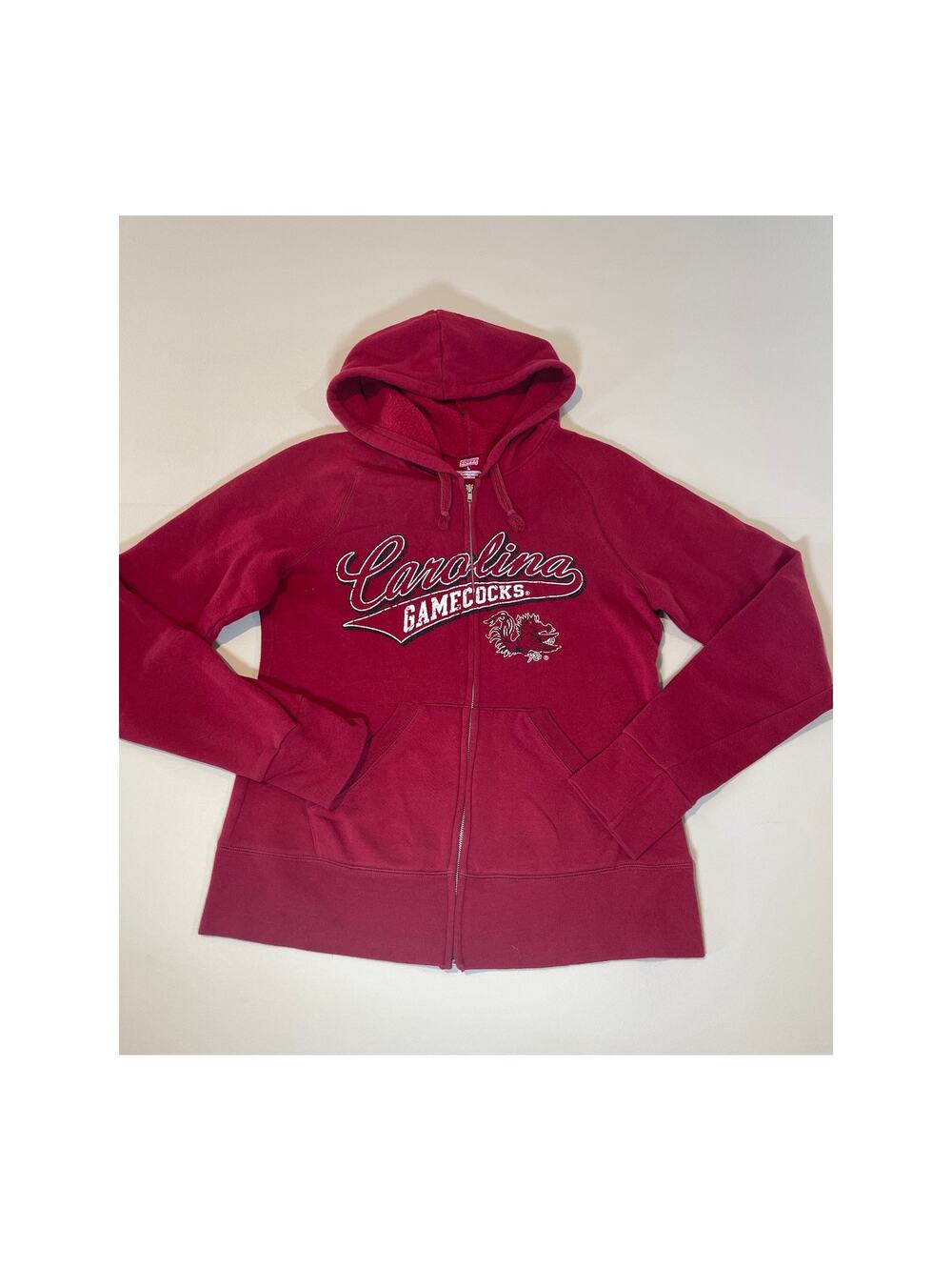 Carolina Gamecocks Full‑Zip Hoodie – Size L (Dark Red, Soffe Brand)